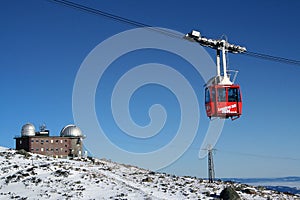 Cable car and the observatory in the High Tatras