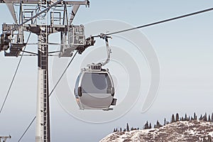 Cable car over the mountains in Kazakhstan