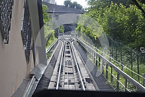 a cable car rail to the mountain