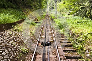 Cable car railways, Koya San, Japan photo