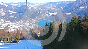 Cable car ride to Zwolferhorn peak, St Gilgen, Austria