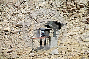 Cable-car ropeway station in the mountain