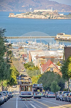 Cable car in San francisco,California