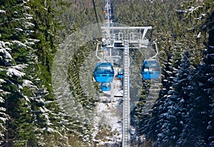 Cabina della funivia sciare un ascensore 