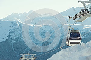 Cable car at ski resort Arkhyz