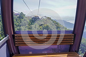 Cable car on the Sky Bridge of Langkawi Island in Malaysia