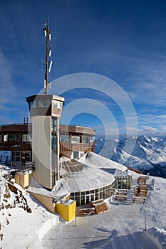 Cable-car station in alps