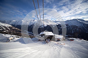 Cable-car station in alps