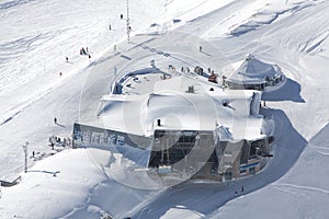 Cable-car station in alps