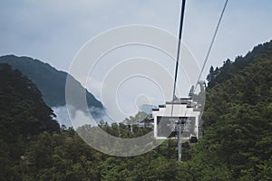 Cable car station on Mingyue Mountain, Jiangxi, China