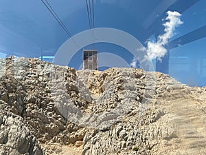 Cable car station in the mountain