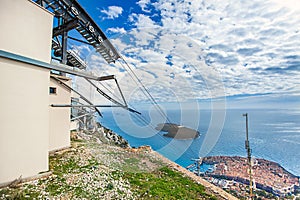 Cable car station on the mountain Sdr in Dubrovnik