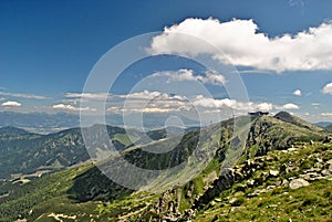 Top of the Chopok mountain in sunny summer day.