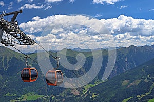 Cable car on Stubnerkogel mountain Bad Gastein