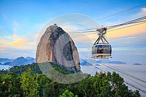Cable car and Sugar Loaf mountain