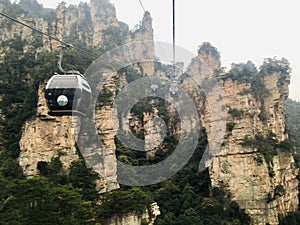 Cable car at Tian Zhi Shan mountain, Zhangjiajie national park