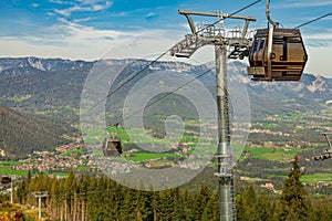 Cable car to the Bavarian Alps near lake KÃ¶nigssee, Germany