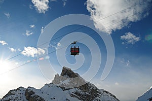 Cable car to the Lagazuoi, Dolomites, Veneto, Italy photo