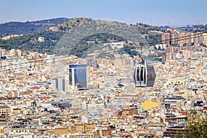 Cable car to Montjuic hill, Barcelona, Spain