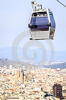 Cable car to Montjuic hill, Barcelona, Spain