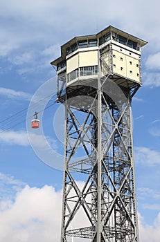 Cable car tower in Barcelona
