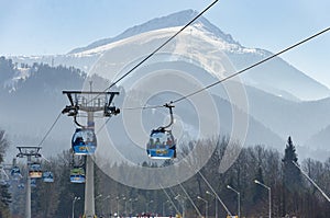 Cable Car Transportation Rope Way Over Mountain Hill