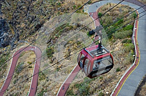 Cable Car transporting people down the cliffs of Garajau  Madeira  Portugal.