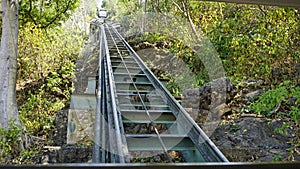 Cable Car way to Phra Nakhon Khiri mountains ,Phetchaburi Thailand