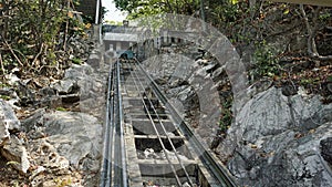 Cable Car way to Phra Nakhon Khiri mountains ,Phetchaburi Thailand