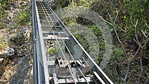 Cable Car way to Phra Nakhon Khiri mountains ,Phetchaburi Thailand