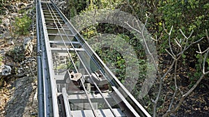 Cable Car way to Phra Nakhon Khiri mountains ,Phetchaburi Thailand