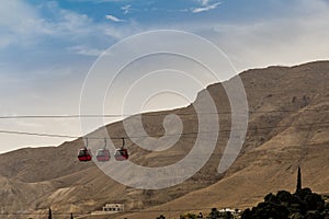Cable car on your trip to the mountain of temptations. Jericho Palestinian West Bank