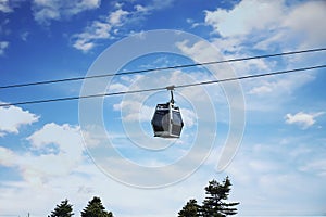 Cable cars and blue sky in uludag/bursa/turkey