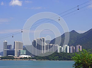 Cable Cars in Hong Kong City