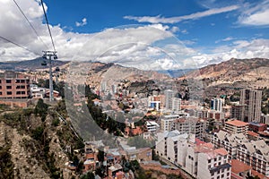 Cable cars in La Paz, Bolivia