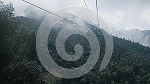 Cable cars on Mingyue Mountain, Jiangxi, China