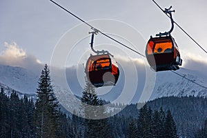 Cable cars mountain view, Brhliska, Slovakia