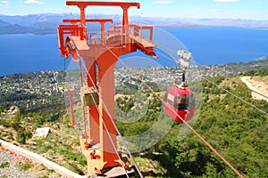 Cable cars in Movement at Cerro Otto - Bariloche