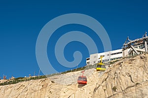 The cable cars in the Rosh Hanikra. Israel