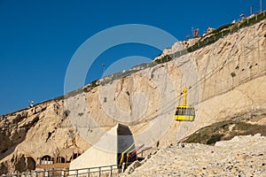 The cable cars in the Rosh Hanikra. Israel