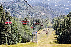 Cable cars at a ski resort in Alburqueque