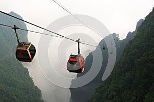 Cable Cars in Tianmen Mountain National Park, Zhangjiajie, China