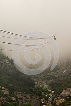 Cable Cart disappearing into the fog