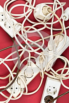 Cable chaos clutter from multiple electric wire extension cords