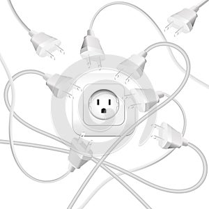 Cable Clutter Plugs Socket