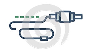 Cable with connector outline icon, represents technology connection , vector design Generative AI