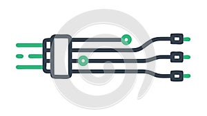 Cable connectors illustration, data connection, vector design Generative AI photo