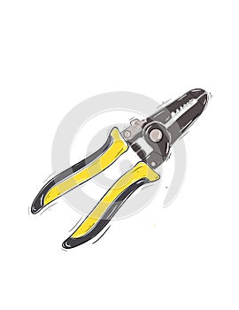 The cable cutter with white background