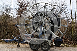 Cable drums with fiber optic cable