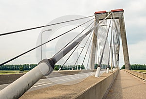 Cable of a Dutch cable-stayed bridge from close